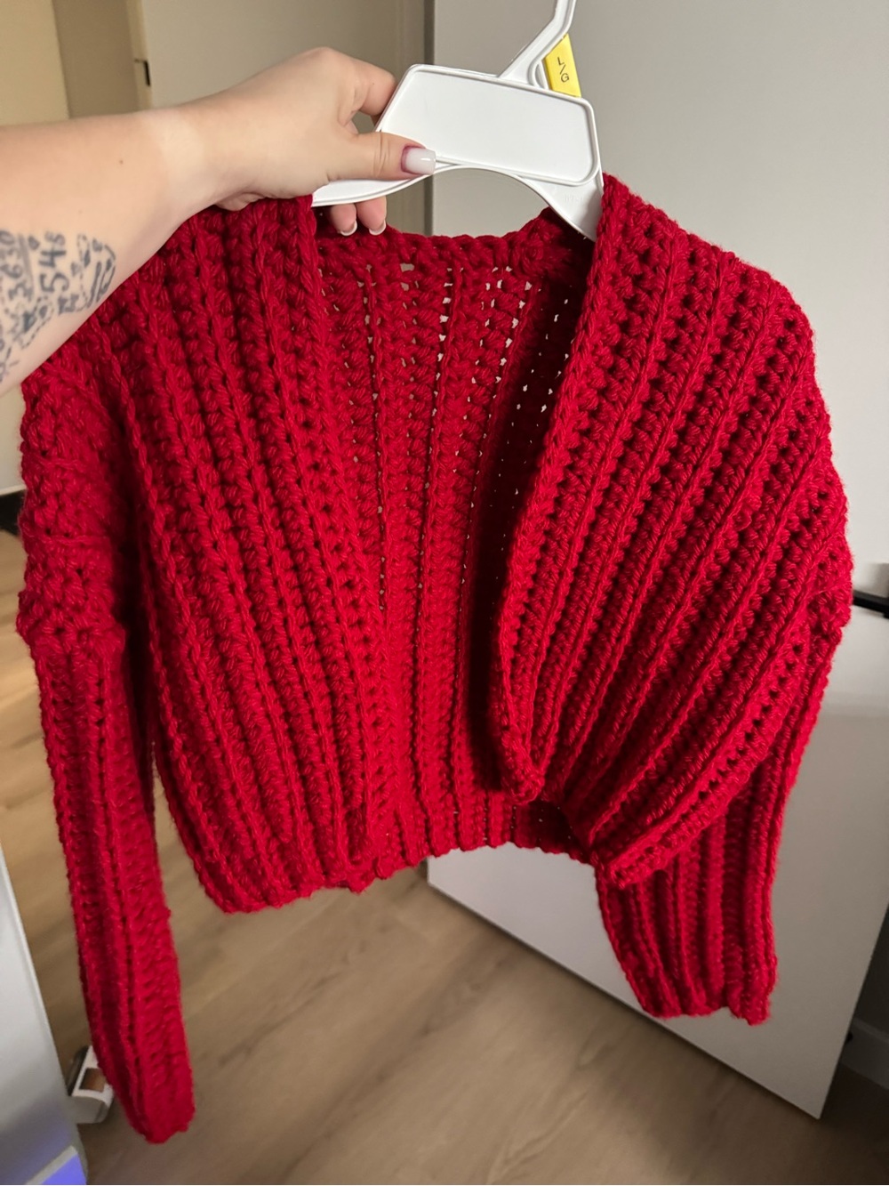 Handmade Red Crochet Cardigan